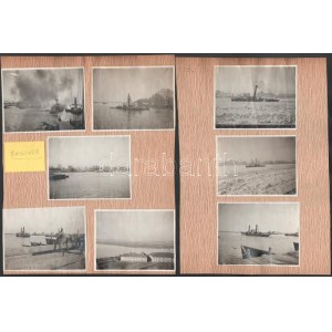 1915 S.M.S. Bagomer Dunai Flottilla hajója Az S.M.S. Bagomer eredeti fekete-fehér fényképe Újvidék kikötőjében...
