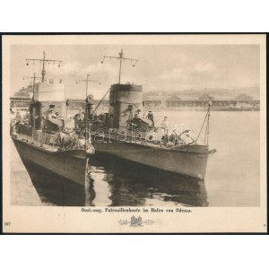 1914 Az S.M.Pb. Wels és Barsch - Dunai Flottila hajók Odesszában. k.u.k Haditengerészet kiadása. 24x18 cm S.M.Pb...