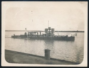 1914 Az S.M.Pb. C - Dunai Flottila hajó. Feliratozott fotó 12x9 cm 1915, after the Austro-Hungarian Patrouillenboot C...