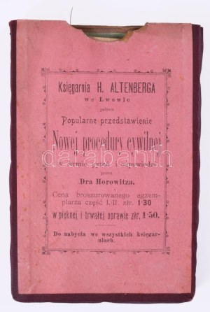 [ca 1900 Galicia és Bukovina lengyel kiadású térképe] Mapa Galicyi i Bukowiny. Inzyniera S. Kornmana. Lwow, Altenberga...