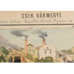 Csik vármegye nagy méretű (37 x 53 cm. ) kőnyomatú térképe (Tusnád - Csikszereda - Gyergyószentmiklós). Megjelent...