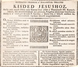 [Alkalmi nyomtatvány.] Hathatós imádság a' malasztal tellyes kisded Jésushoz. Katolikus alkalmi nyomtatvány. [Buda?...