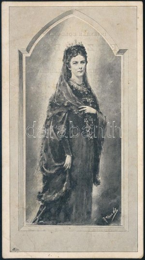 1898 Erzsébet királyné halála alkalmából kiadott képes gyászkártya