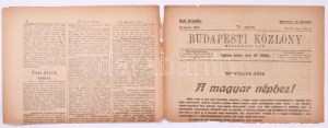 1919 Bp., A Budapesti Közlöny 71. száma, román cenzúrával