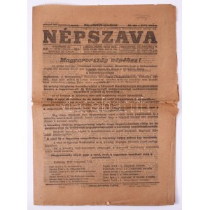 1919 Bp., A Népszava XLVII. évfolyamának 183. száma...