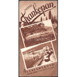 cca 1920-1940 Utazási prospektus - Hotel Frankopan, Aleksandrovo, Jugoszlávia