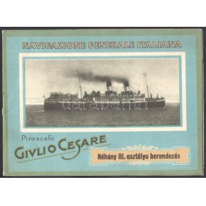 cca 1924 A Navigazione Generale Italiana társaság Giulio Cesare tengerjáró gőzhajó III...