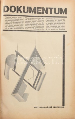 1926-1927 Dokumentum. Művészeti és társadalmi beszámoló. Szerk. Kassák Lajos. 1.-5 sz. (Teljes folyam...
