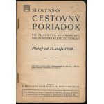 1939 Szlovák menetrend vasúti, autóipari, gőzhajózási és légi közlekedéshez, térképmelléklettel...