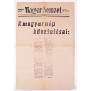 1956. október 26. A Magyar Nemzet rendkívüli 3. száma