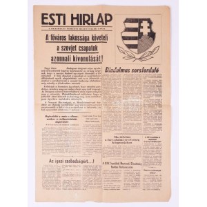 1956 Az Esti Hírlap, a Budapesti Nemzeti Bizottságok Lapjának forradalmi száma, címlapon ...