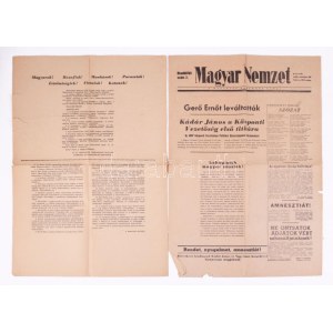 1956. október 26. A Magyar Nemzet rendkívüli száma 2., címlapon Gerőt leváltották...