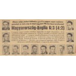 1953 Magyarország: Anglia 6:3. A legendás meccsről tudósító Népsport 1953. nov. 26., IX. évf. 236. száma...