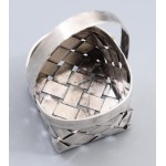Cartier mid-century ezüst (Ag) fonott kosár alakú gyűrűtartó. Jelzett, m: 8,5 cm, nettó 46g