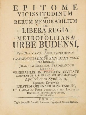 Miller, (János Ferdinánd) Joannes E. Ferdinandus...