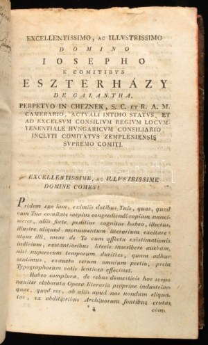 Szirmay, [Antal] Antonius: Notitia topographica, politica inclyti comitatus Zempléniensis per -- ... conscripta...