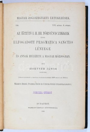 Horváth János: Az 1972223 I. II. III...