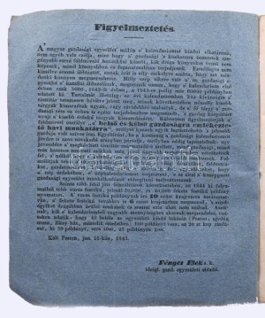 Mezei naptár, gazdasági kalendáriom. A nép használatául 1844-dik szökő évre Kiadja a Magyar Gazdasági Egyesület. Szerk....