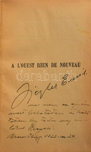 Remarque, Erich Maria: A l'ouest rien de nouveau. [Nyugaton a helyzet változatlan....