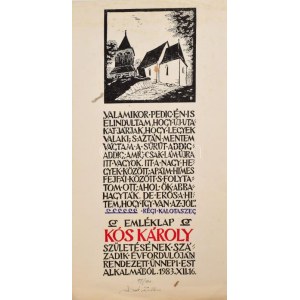 Kós Károly Kalendárium az 1983. évre. 145. számozott példány. A készítők által aláírt példány. Bp., 1982...