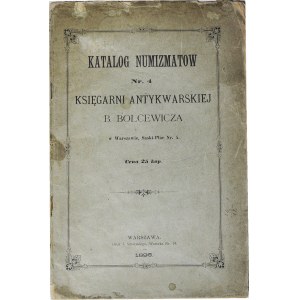 B. Bolcewicz, Katalog monet Polskich do roku 1795, Warszawa 1896
