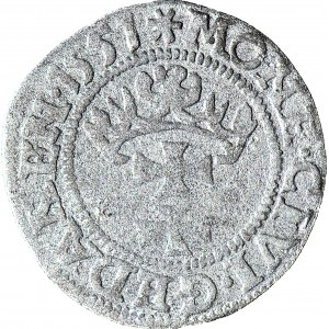 RR-. Zygmunt II August, Szeląg 1551 Gdańsk, końcówka napisu M D LIT