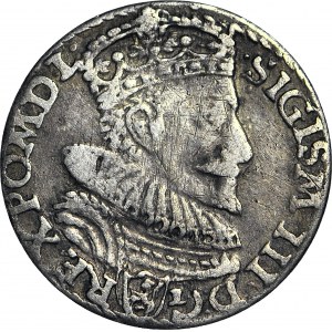 R-, Zygmunt III Waza, Trojak 1594 Malbork, pierścienie w napisie, Iger R3