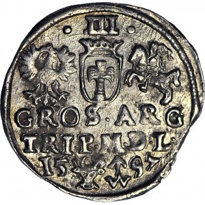 Zygmunt III Waza, Trojak 1597, Wilno, głowa Wołu