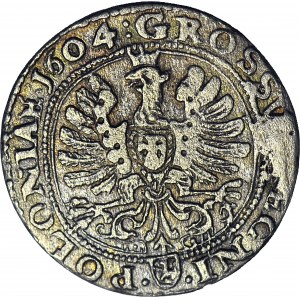 Zygmunt III Waza, Grosz 1604, Kraków, herb Lewart