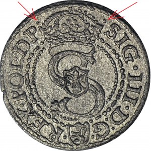 Zygmunt III Waza, Szeląg 1592, Malbork, mała data, kropki zaczynają i kończą napis