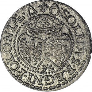Zygmunt III Waza, Szeląg 1592, Malbork, mała data, kropki zaczynają i kończą napis