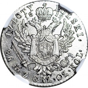 Królestwo Polskie, Aleksander I, 1 złoty 1819, rzadkie, mennicze