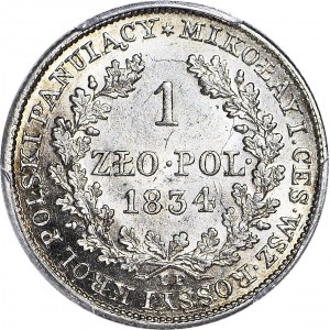 R-, Królestwo Polskie, Aleksander I, 1 złoty 1834, rzadkie, MENNICZE