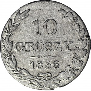 R-, Królestwo Polskie, 10 groszy 1836, pochyłe M
