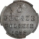 R-, Królestwo Polskie, 3 grosze 1833 KG, rzadkość
