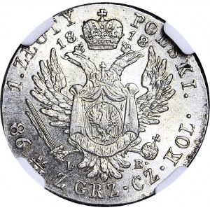 Królestwo Polskie, Aleksander I, 1 złoty 1818 IB, MENNICZY