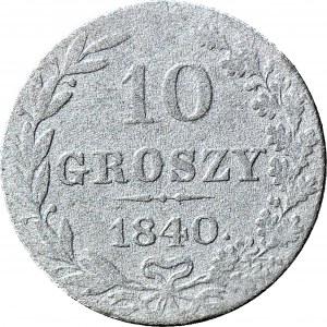 RR-, Królestwo Polskie, 10 Groszy 1840 Z KROPKĄ PO DACIE, 0 razy WCN