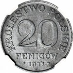 Królestwo Polskie, 20 fenigów 1917 FF, mennicze