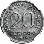 Królestwo Polskie, 20 fenigów 1918 FF, mennicze