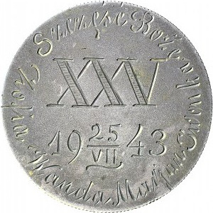 RR-, Medal zaślubinowy 25 VII 1943 na 10 zł 1932, Marian Iwonka i Zofia Wanda