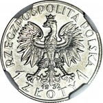 RR-, 1 złoty 1932, Głowa, srebro, PRÓBA, ŚWIEŻY STEMPEL