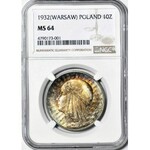 10 złotych 1932, Głowa, Warszawa, WYŚMIENITA