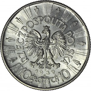 10 złotych 1939, Piłsudski, menniczy