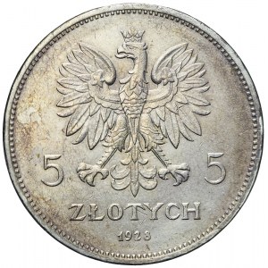 5 złotych 1928 Nike, Bruksela, ładna