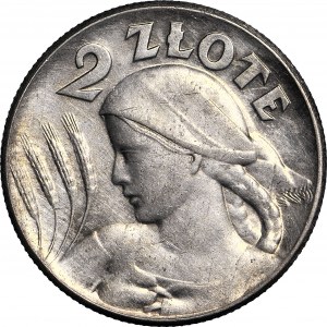 2 złote 1925, Żniwiarka, bez kropki, Filadelfia, ok. mennicza