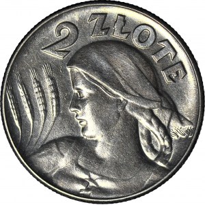 2 złote 1925, Żniwiarka, bez kropki, Filadelfia, ok. mennicza