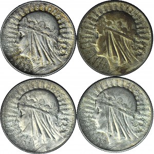 4 szt. zestaw monet II RP, 5 zł 1933 i 1934 Głowa