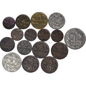 16 szt. zestaw monet II RP