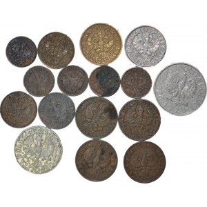 16 szt. zestaw monet II RP