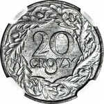 20 groszy 1923, Okupacja, mennicze, jasny odcień
